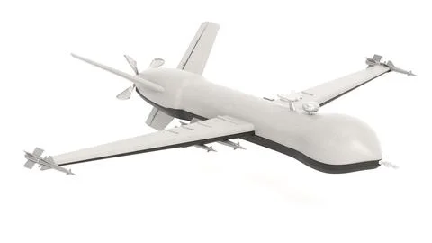 Military drone isolated on white background. 3D illustration Stock Illustration