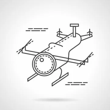 Military drone thin line vector icon Stock Illustration