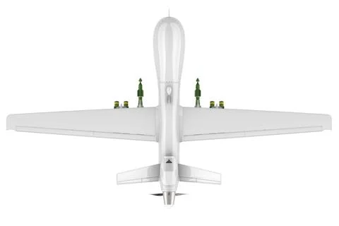 Military Drone, top view. 3D rendering Stock Illustration