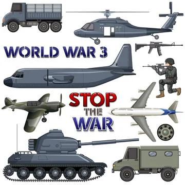 Military elements and vehicles set イラスト素材