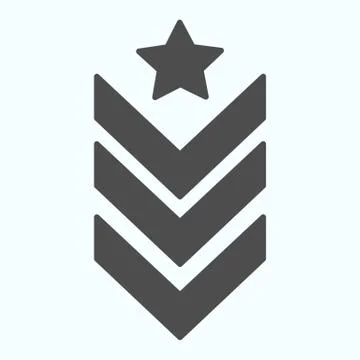 Military epaulet solid icon. Army rank vector illustration isolated on white Stock Illustration