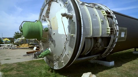 Military equipment at the old soviet base Video stock 126778802