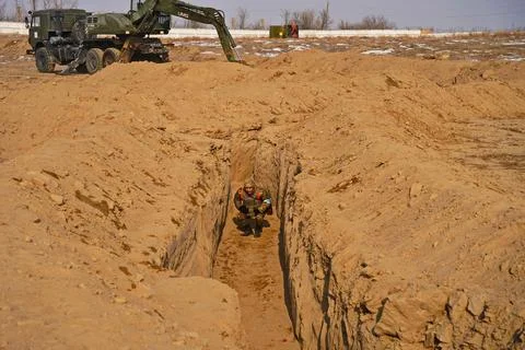 Military exercises of the armed engineering forces Foto stock