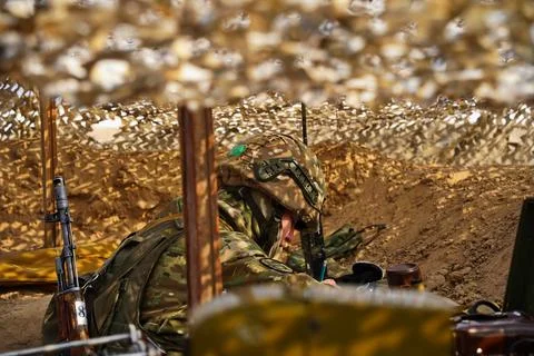 Military exercises of the armed engineering forces Stock-Fotos