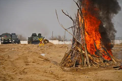 Military exercises of the armed engineering forces 스톡 사진