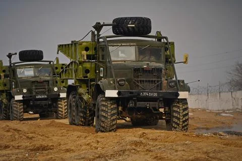 Military exercises of the armed engineering forces Stock-Fotos