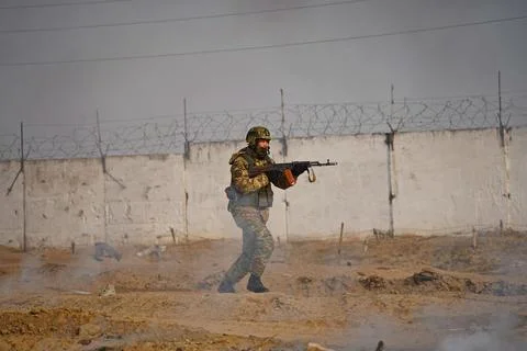 Military exercises of the armed engineering forces Stock Photos