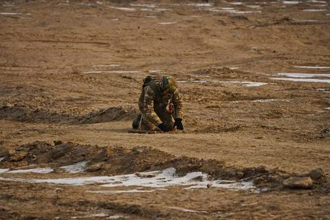 Military exercises of the armed engineering forces Fotos de archivo