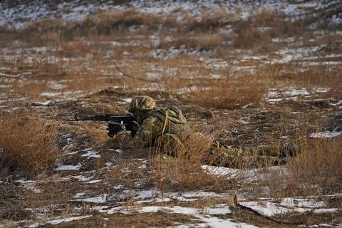 Military exercises of the armed engineering forces 스톡 사진