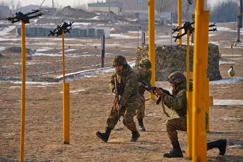 Military exercises of the armed engineering forces 写真素材