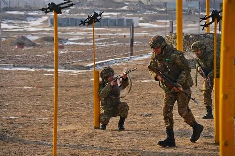 Military exercises of the armed engineering forces Fotos de archivo