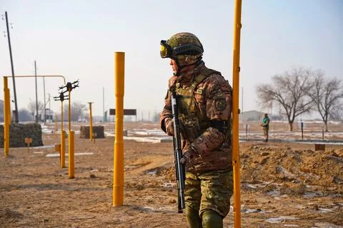 Military exercises of the armed engineering forces Stock Photos