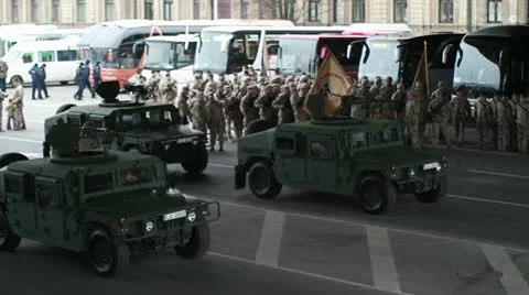 Military exercises Stock Footage 12590199