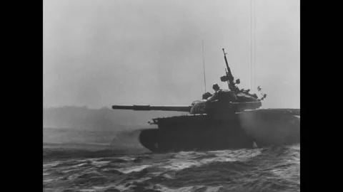 Military exercises. Soviet tanks Stock-Footage 235537516