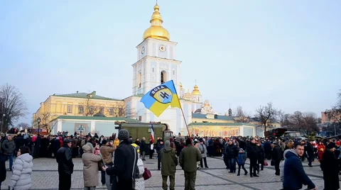 Military exhibition of weapon captured in Eastern Ukraine in Kiev, Ukraine. Video stock 47253552