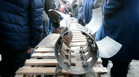Military exhibition of weapon captured in Eastern Ukrainein Kiev, Ukraine. 스톡 동영상 47379591
