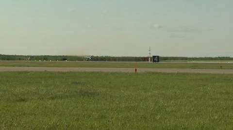 Military, F18 Hornet fighter jet takeoff, #9 medium follow shot Stock Footage