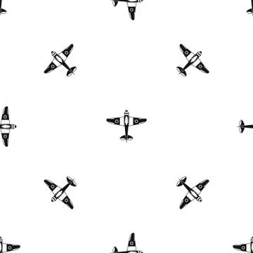 Military fighter plane pattern seamless black Illustrazione stock