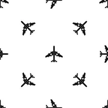 Military fighter plane pattern seamless black Stockillustratie