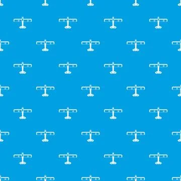 Military fighter plane pattern seamless blue Stock Illustration
