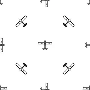 Military fighter plane pattern seamless black Stockillustratie