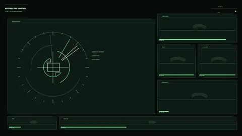 Military Fire Control Targeting HUD Seamless Loop Stock Footage 342160388