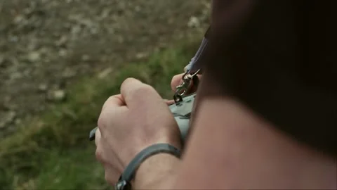 Military FPV Pilot Controlling Drone Stock Footage 252575386