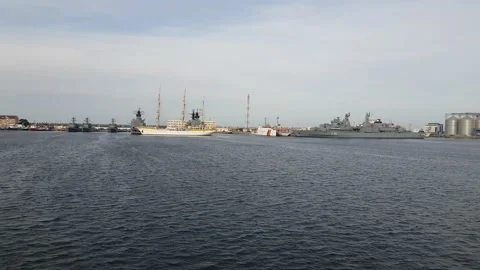 Military Frigates Video stock 138742017