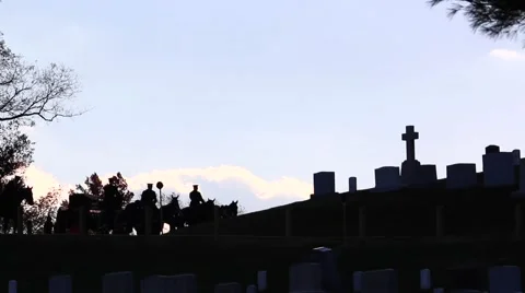 Military Funeral with Horses Stock Footage 59173309