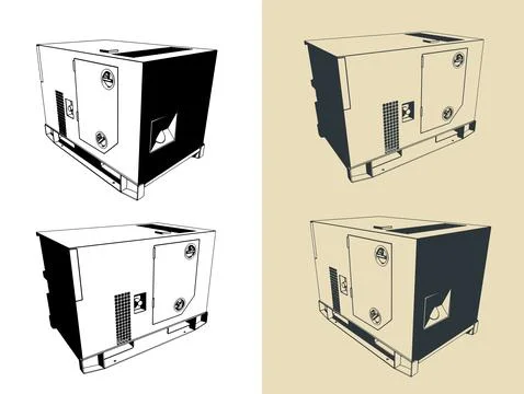Military generator Illustrazione stock