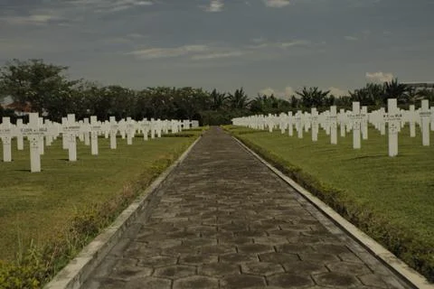 Military graveyard KNIL in Indonesia Java 库存照片