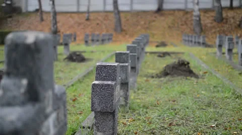 Military graveyard rows Stock Footage 24745534