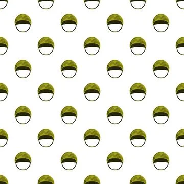 Military green helmet pattern for armed forces service Stock Illustration