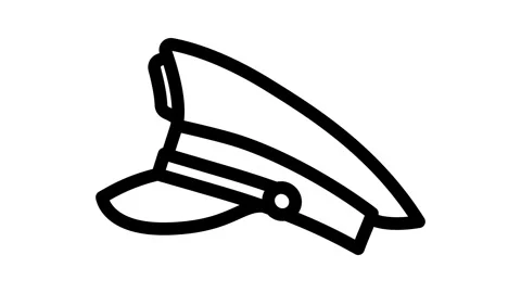 Military hat cap line icon animation Stock Footage 326762122
