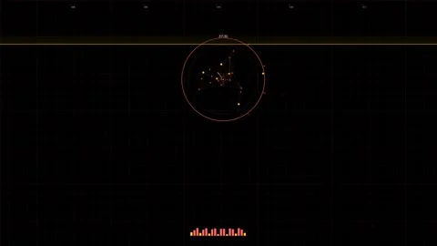 Military heads up display animation for sci fi or war videos showing radar Stock Footage 328334890