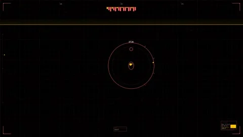 Military heads up display for sci fi war video showing tactical map with Stock Footage 328334883