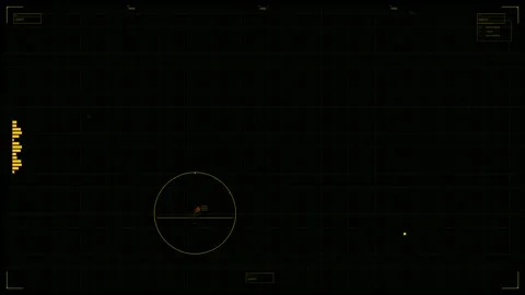 Military heads up display for sci fi and war videos with grid and interface Stock Footage 328334887