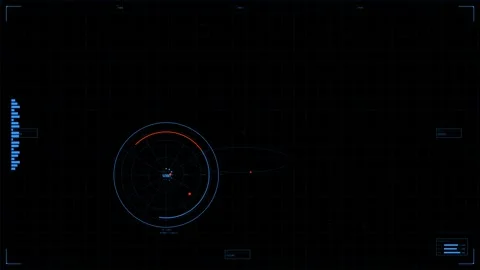 Military heads up display for sci fi and war video projects featuring radar and Stock Footage 328339158