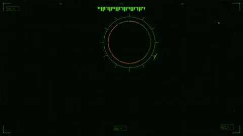 Military heads up display for sci fi war video with targeting system and radar Stock Footage 328339166