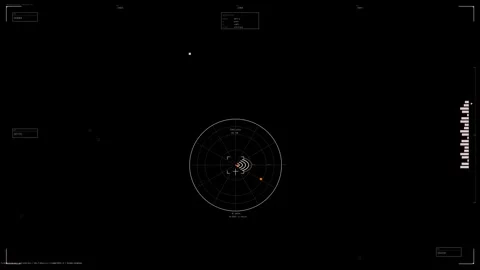 Military heads up display for sci fi war scenarios featuring radar tracking and Stock Footage 328339203