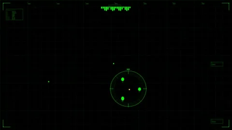Military heads up display for sci fi war scenarios with radar analysis and Stock Footage 328339221