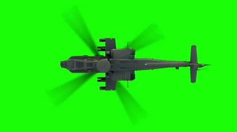 Military helicopter Apache . Realistic animation. Green screen Stock Footage 56152283