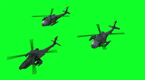 Military helicopter Apache . Realistic animation. Green screen Vídeos de archivo 56152453