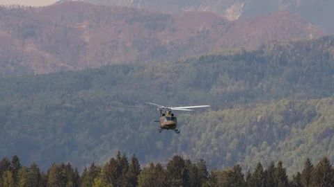 Military helicopter approaching Stock Footage 226190457