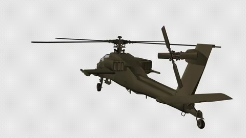 Military Helicopter - Flying Loop -  Back Angle View CU - I - Alpha Channel Video stock 257719450