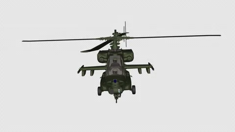 Military Helicopter - Flying Loop - Front View CU - I - Alpha Channel Video stock 257719471