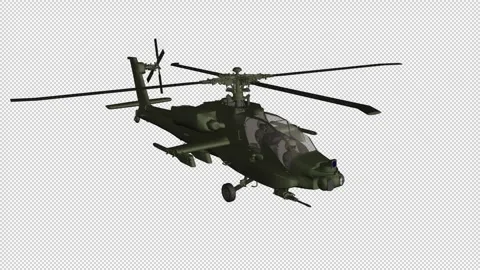 Military Helicopter - Flying Loop - Front Angle View CU - I - Alpha Channel Video stock 257719539