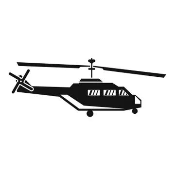 Military helicopter icon, simple style Illustrazione stock