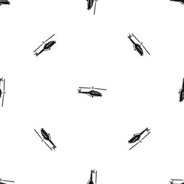 Military helicopter pattern seamless black Stock Illustration