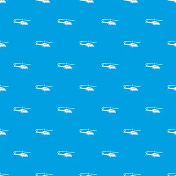 Military helicopter pattern seamless blue Stock Illustration
